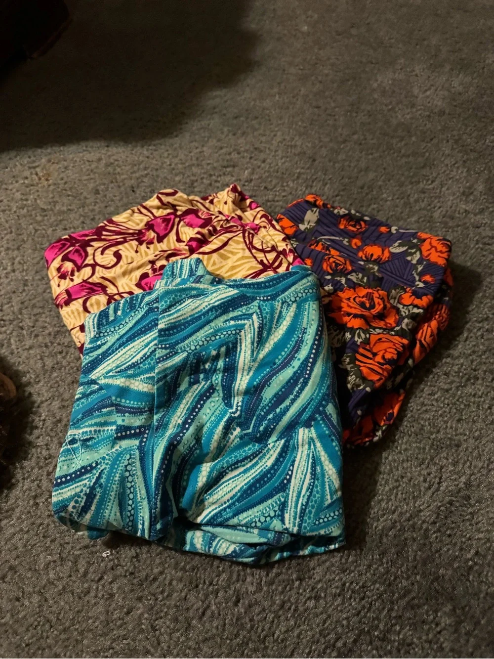 LuLaRoe Leggings Trio in Teal, Orange, Pink - Picture 1 of 1